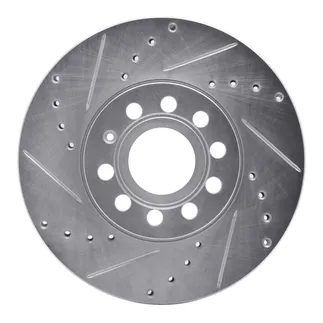 R1 Concepts EDZ-74028L Brake Rotor Drilled and Slotted Silver